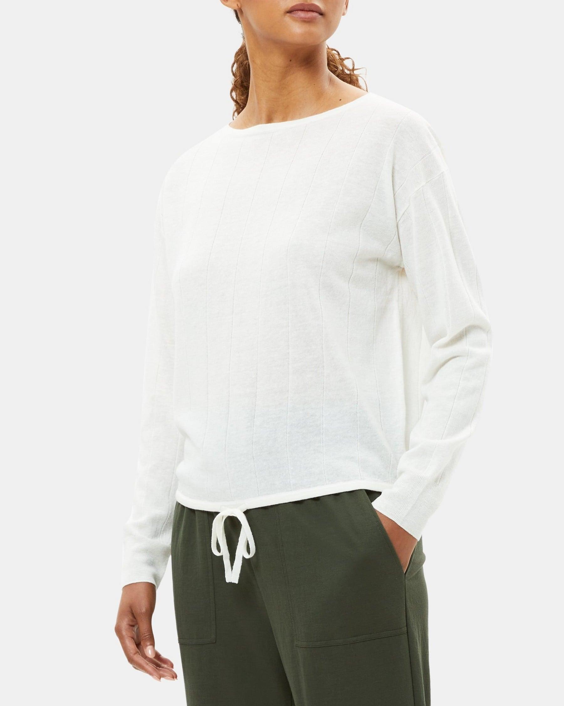 Drawstring Sweater in Wool-Linen Product Image