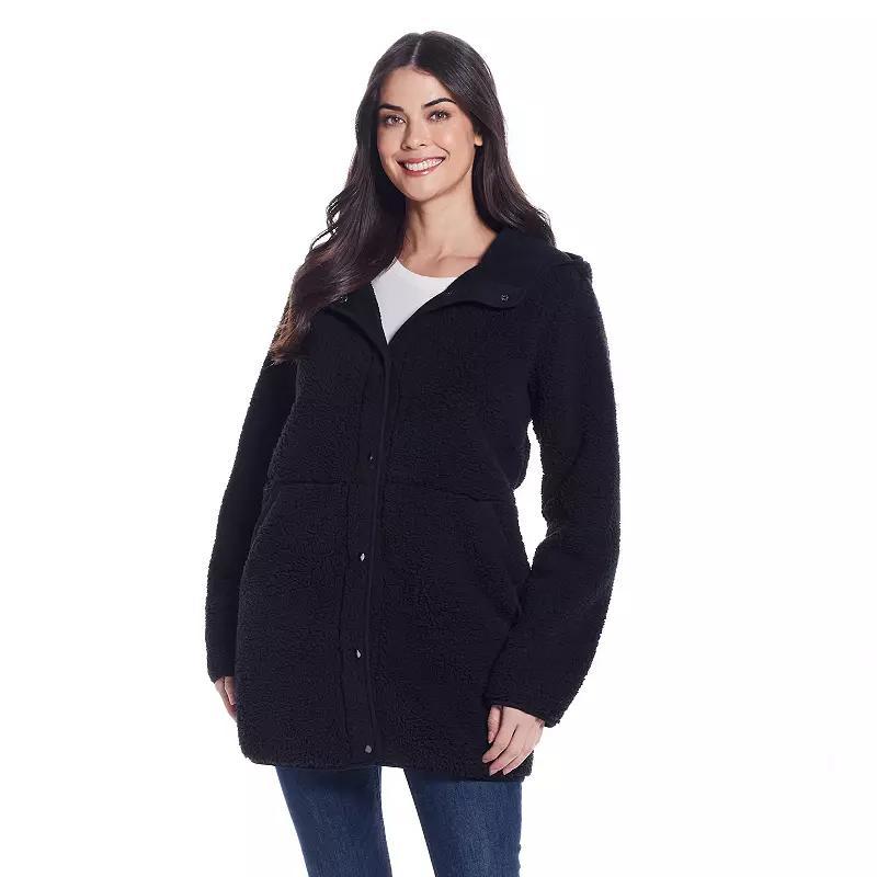 Womens Weathercast Hooded Sherpa Fleece Jacket Product Image