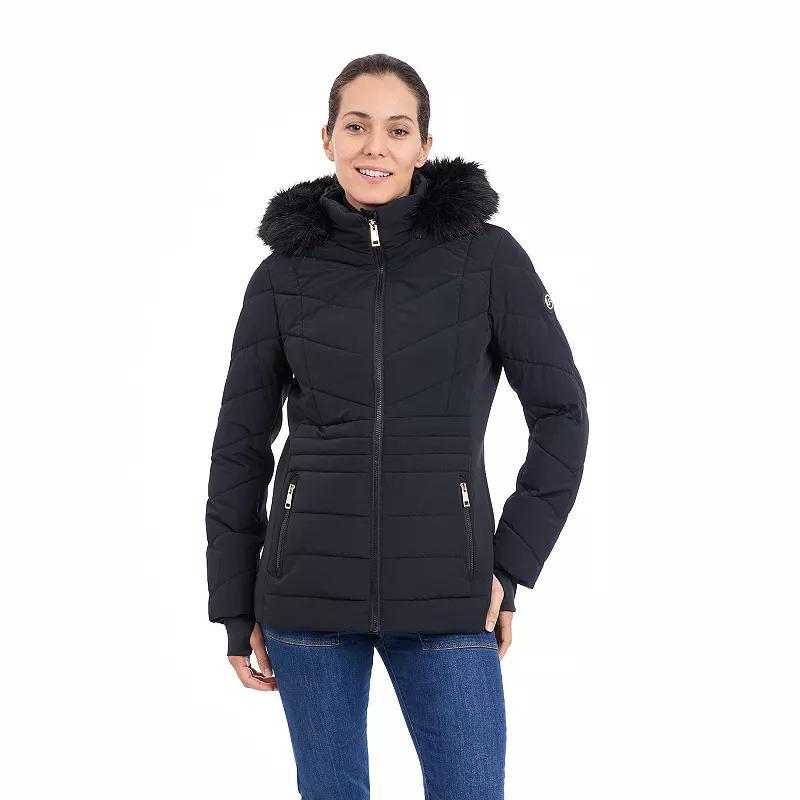 Womens London Fog Promo Fitted Puffer Jacket Product Image