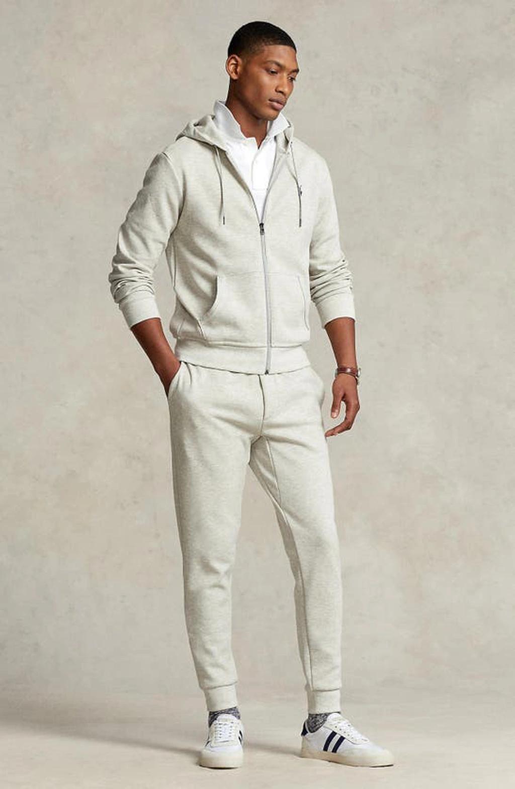 POLO RALPH LAUREN Double Knit Tech Relaxed-fit Jersey Hoody In Grey Product Image