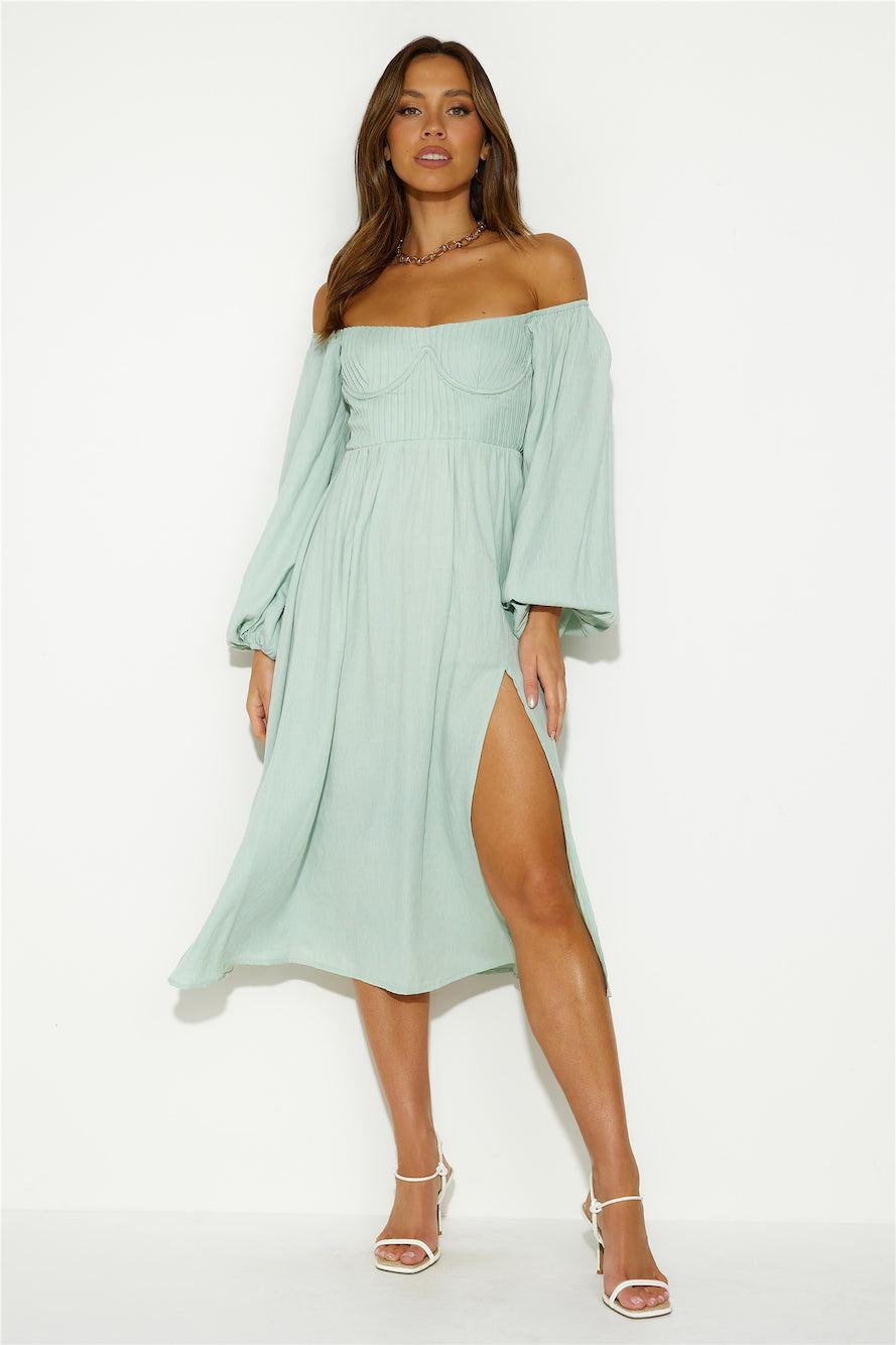 Want To Dance Midi Dress Sage Product Image