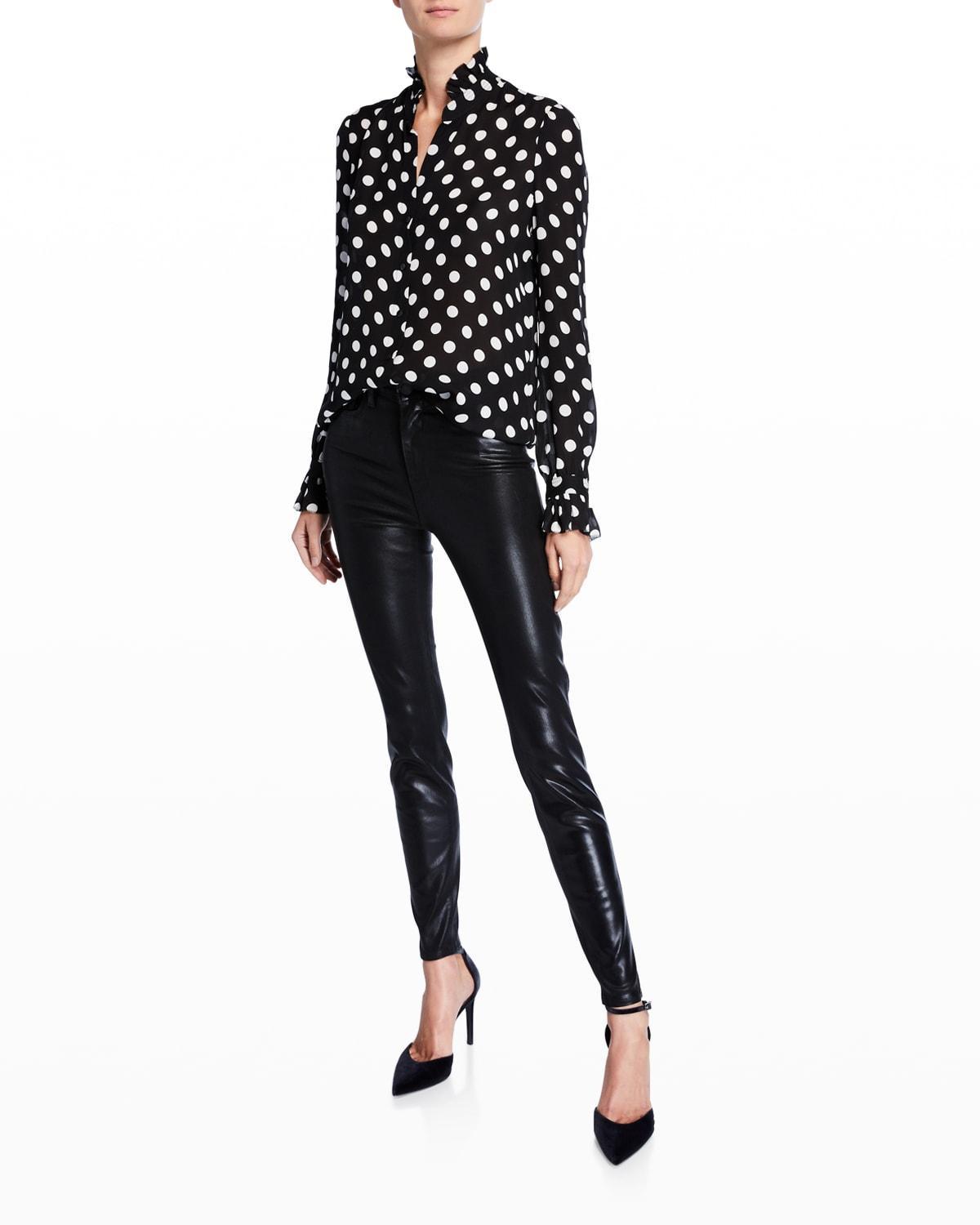 Marguerite Coated Modal Denim High-Rise Skinny Jeans Product Image