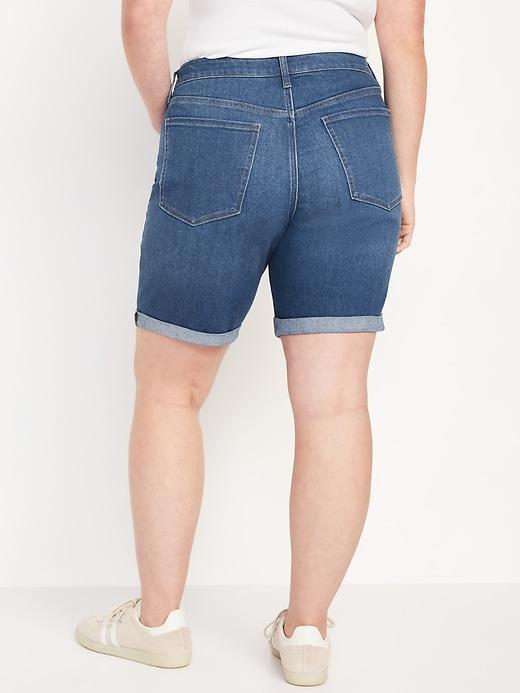 High-Waisted Wow Jean Shorts -- 9-inch inseam Product Image