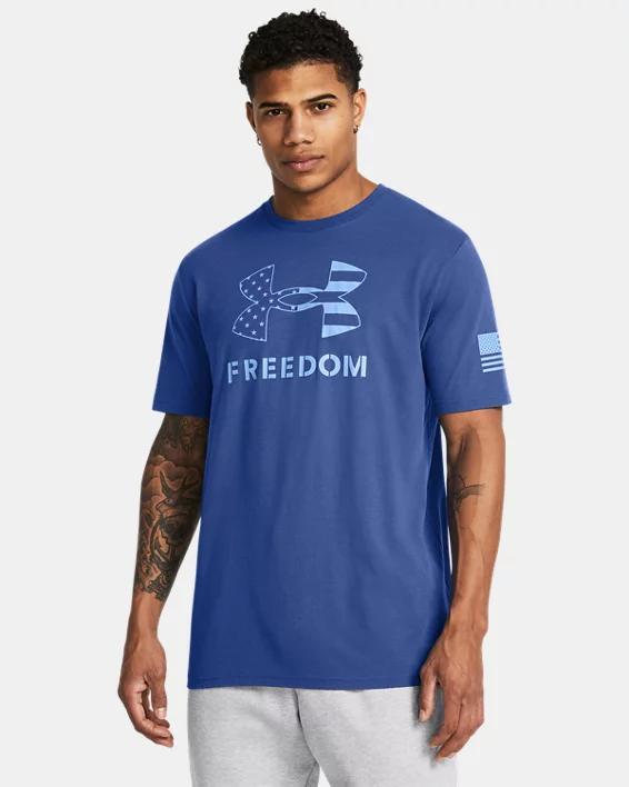 Under Armour Mens Relaxed Fit Freedom Logo Short Sleeve T-Shirt - Black Product Image