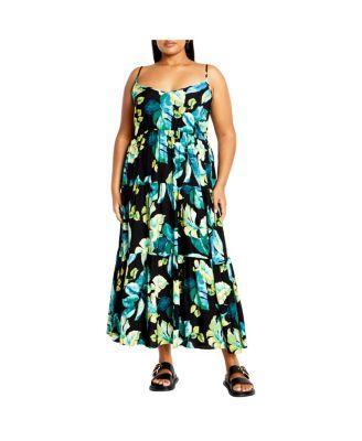 Plus Size Oasis Print Maxi Dress Product Image