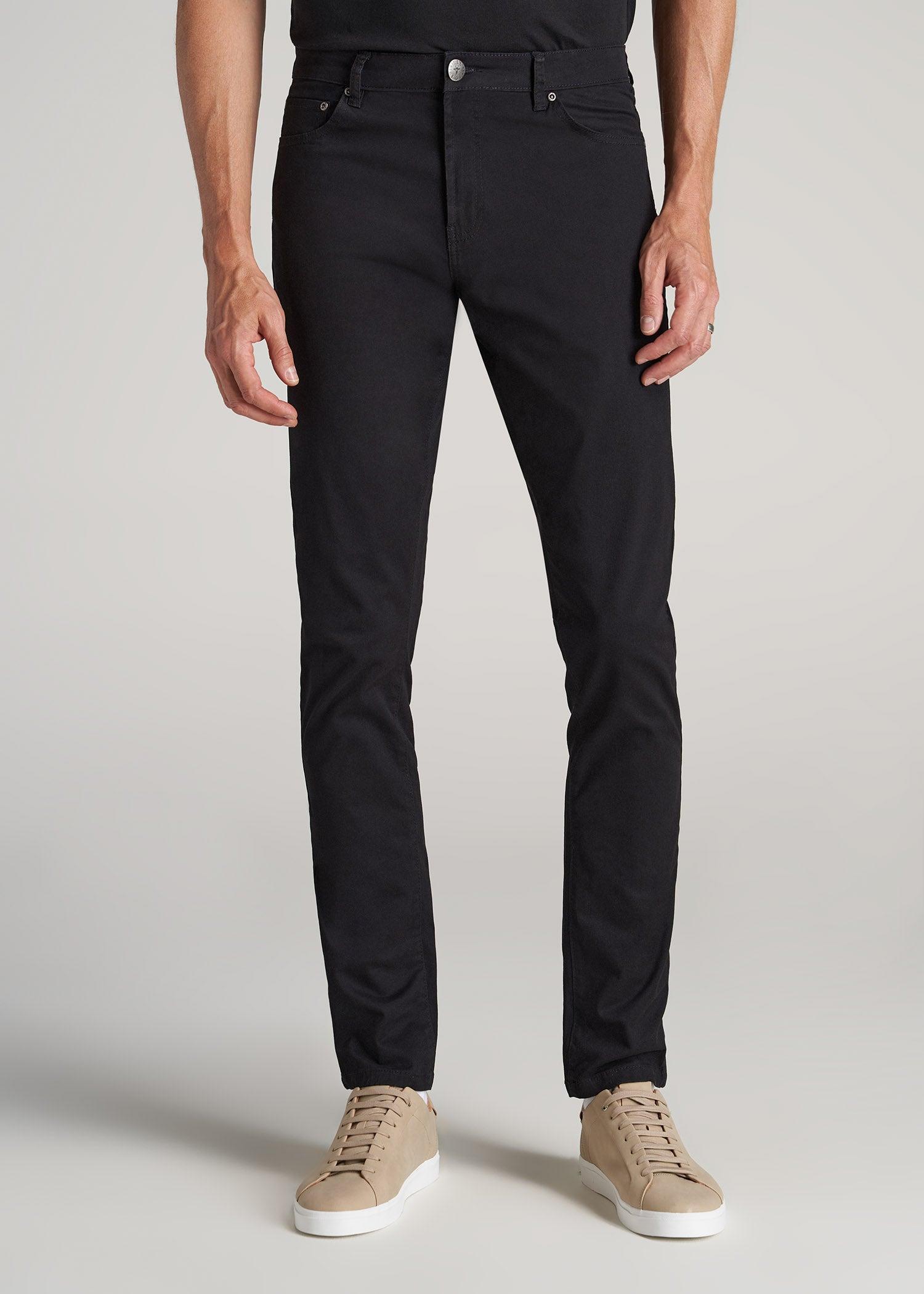 Carman TAPERED Fit Five Pocket Pants for Tall Men in Black Product Image