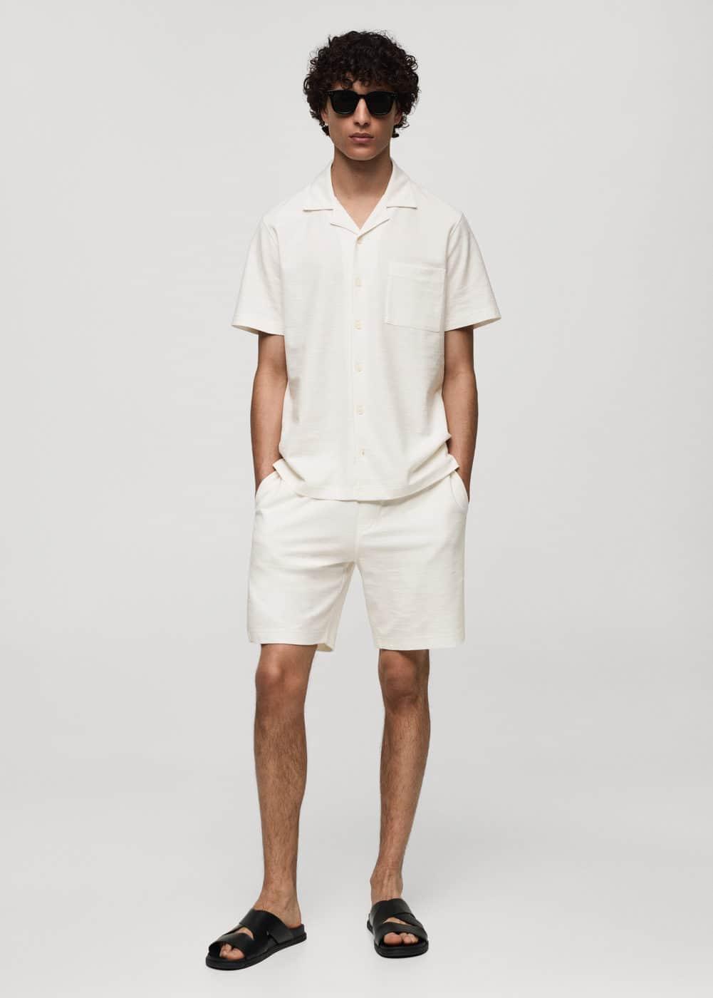 Mango Mens Drawstring Cotton Shorts Product Image