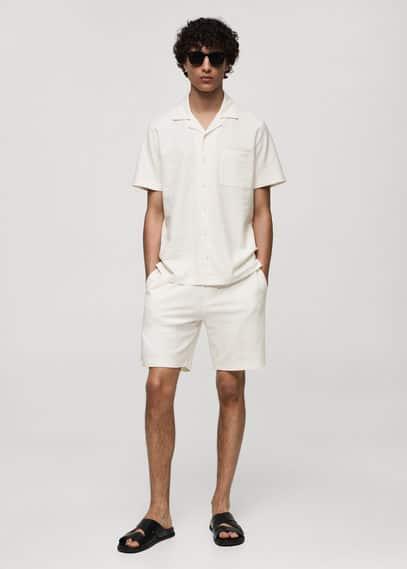 Mango Mens Drawstring Cotton Shorts Product Image