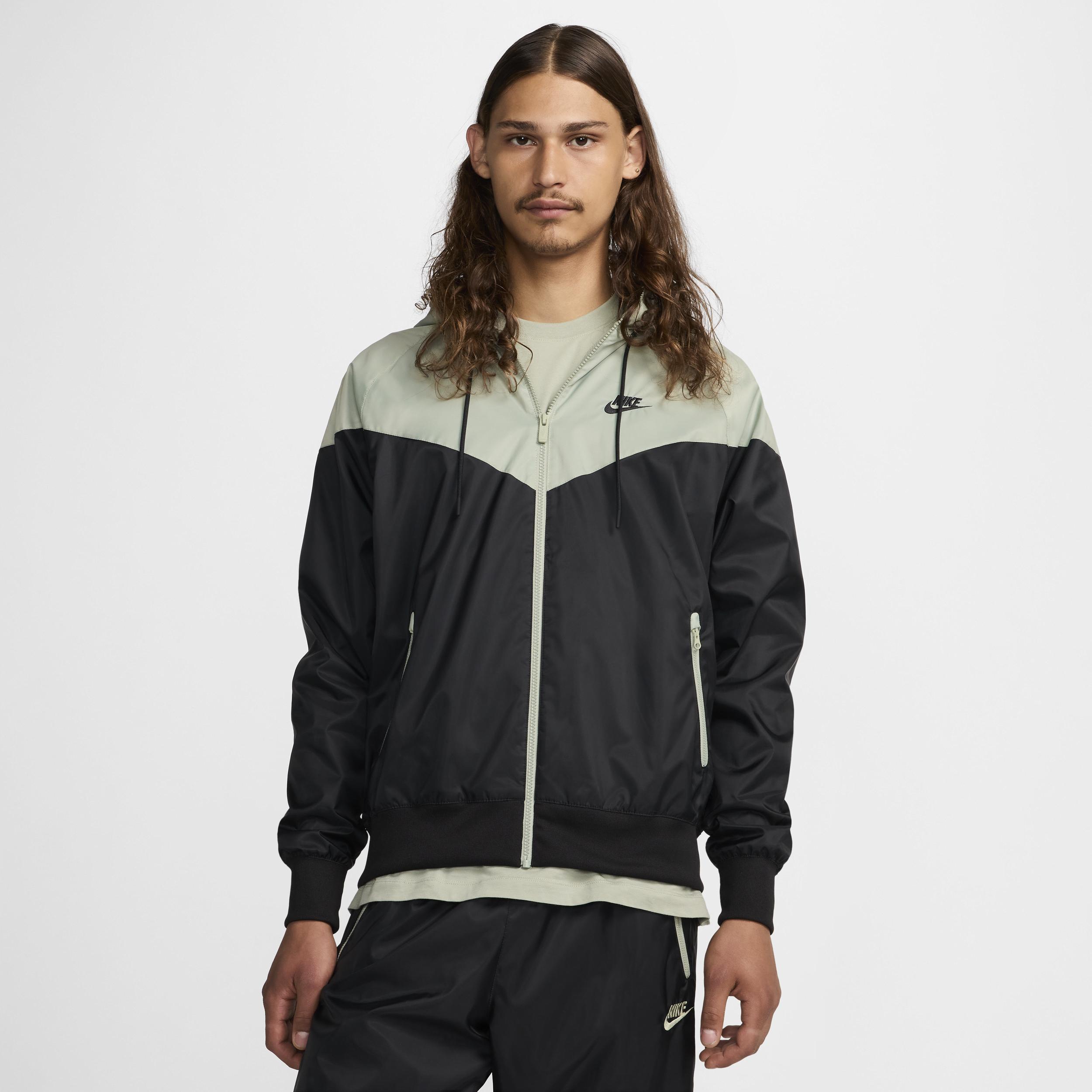 Nike Mens Nike Woven Windrunner Lined Hooded Jacket - Mens Grey/Black Product Image