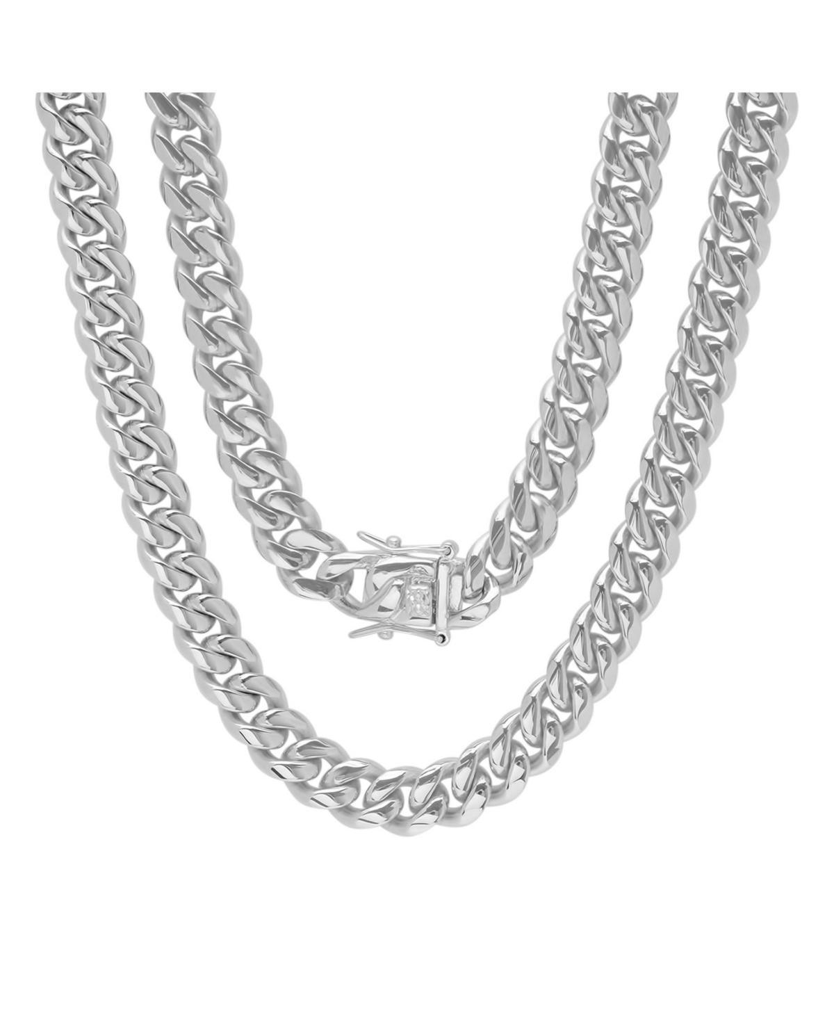 Steeltime Mens Stainless Steel 30 Miami Cuban Link Chain with 10mm Box Clasp Necklaces Product Image