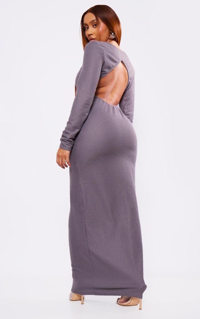 Shape Charcoal Textured Open Back Maxi Dress Product Image