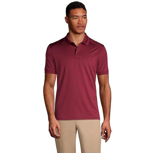 Mens Lands End Short Sleeve Rapid Dry UPF 50 Polo Shirt Red Product Image