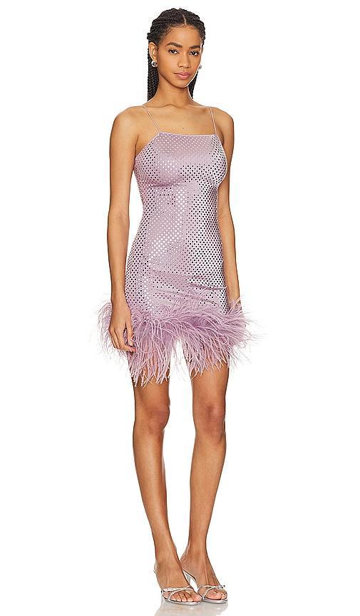 Oseree Disco Plumage Mini Dress in Purple Product Image