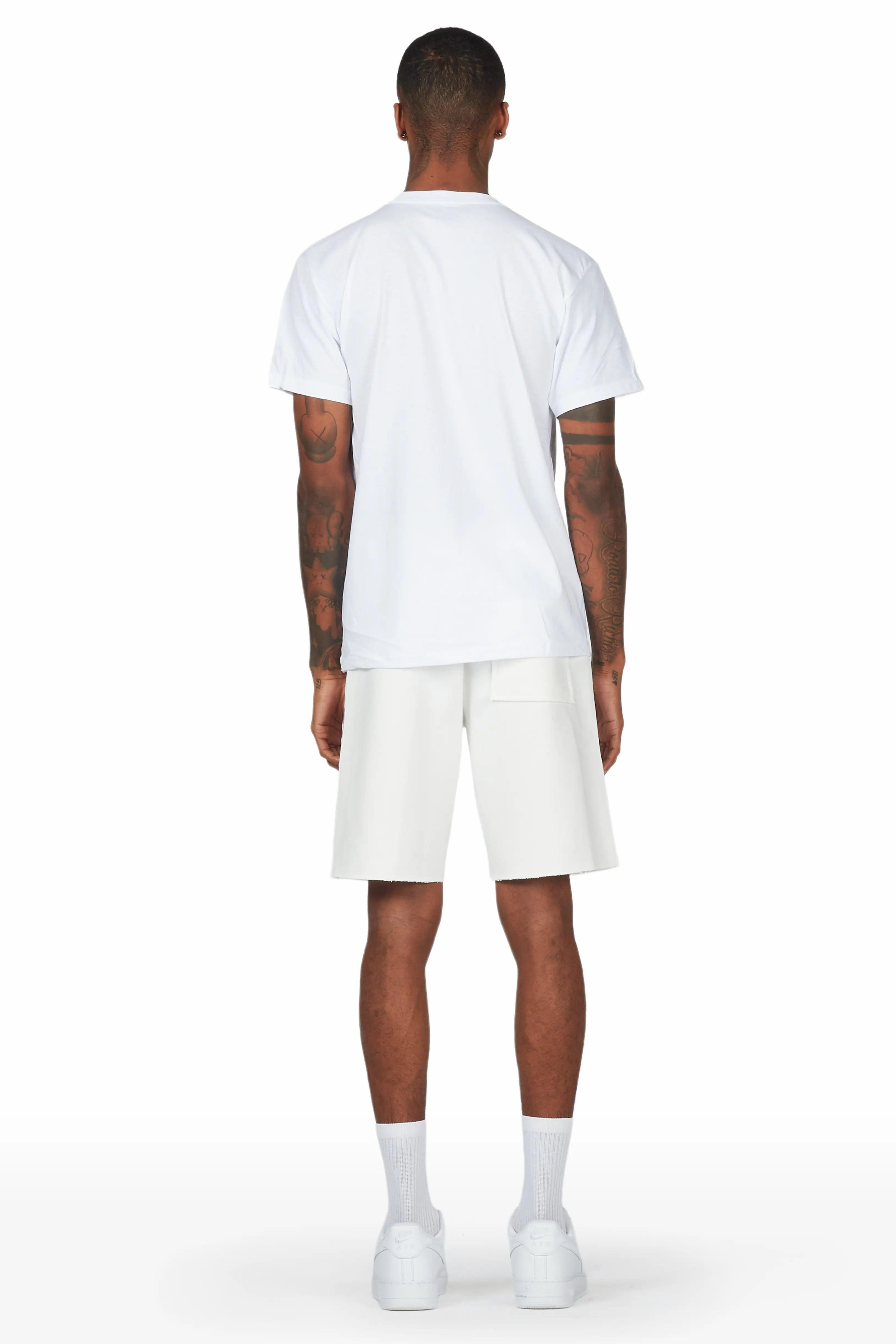 Fume White T-Shirt Short Set Male Product Image