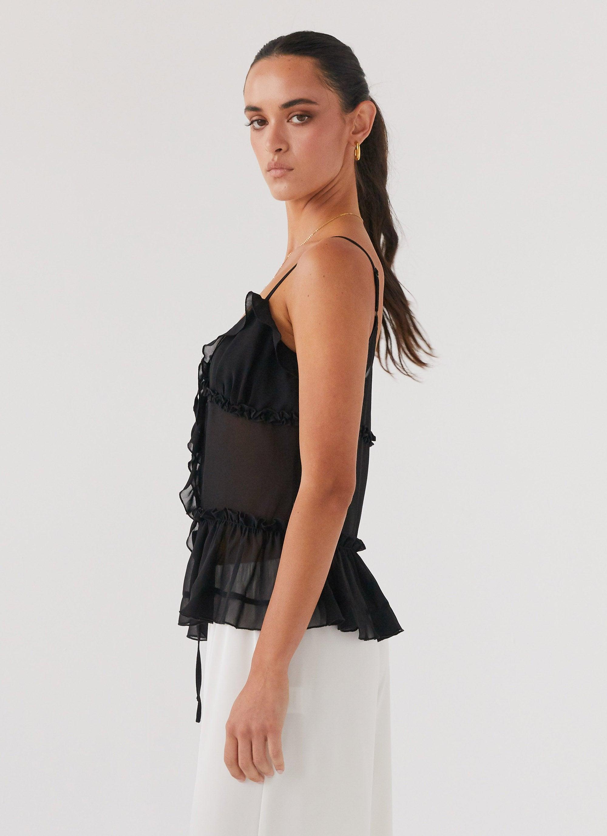 Got It Bad Frill Cami Top - Black Product Image