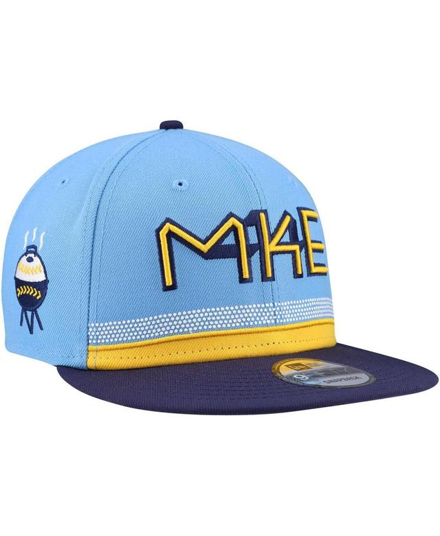 Mens New Era Powder Blue Milwaukee Brewers City Connect 9FIFTY Snapback Hat Product Image