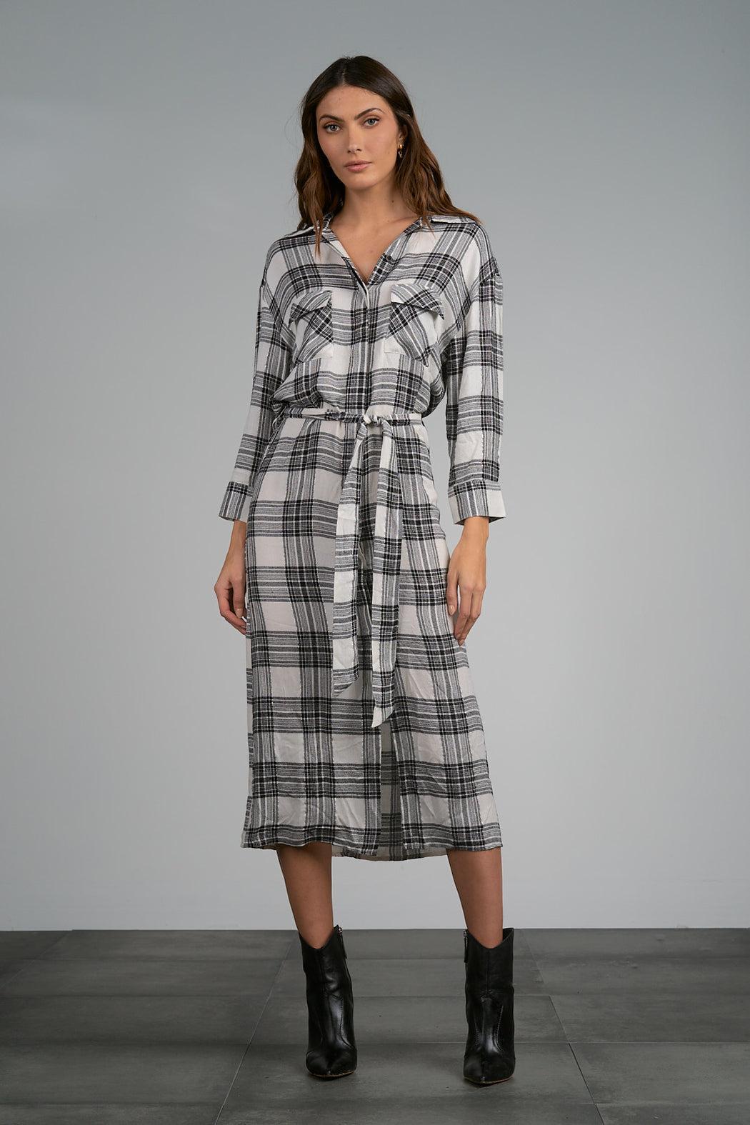 PLAID WRAP DRESS Female product image