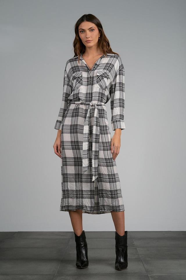 PLAID WRAP DRESS Female Product Image