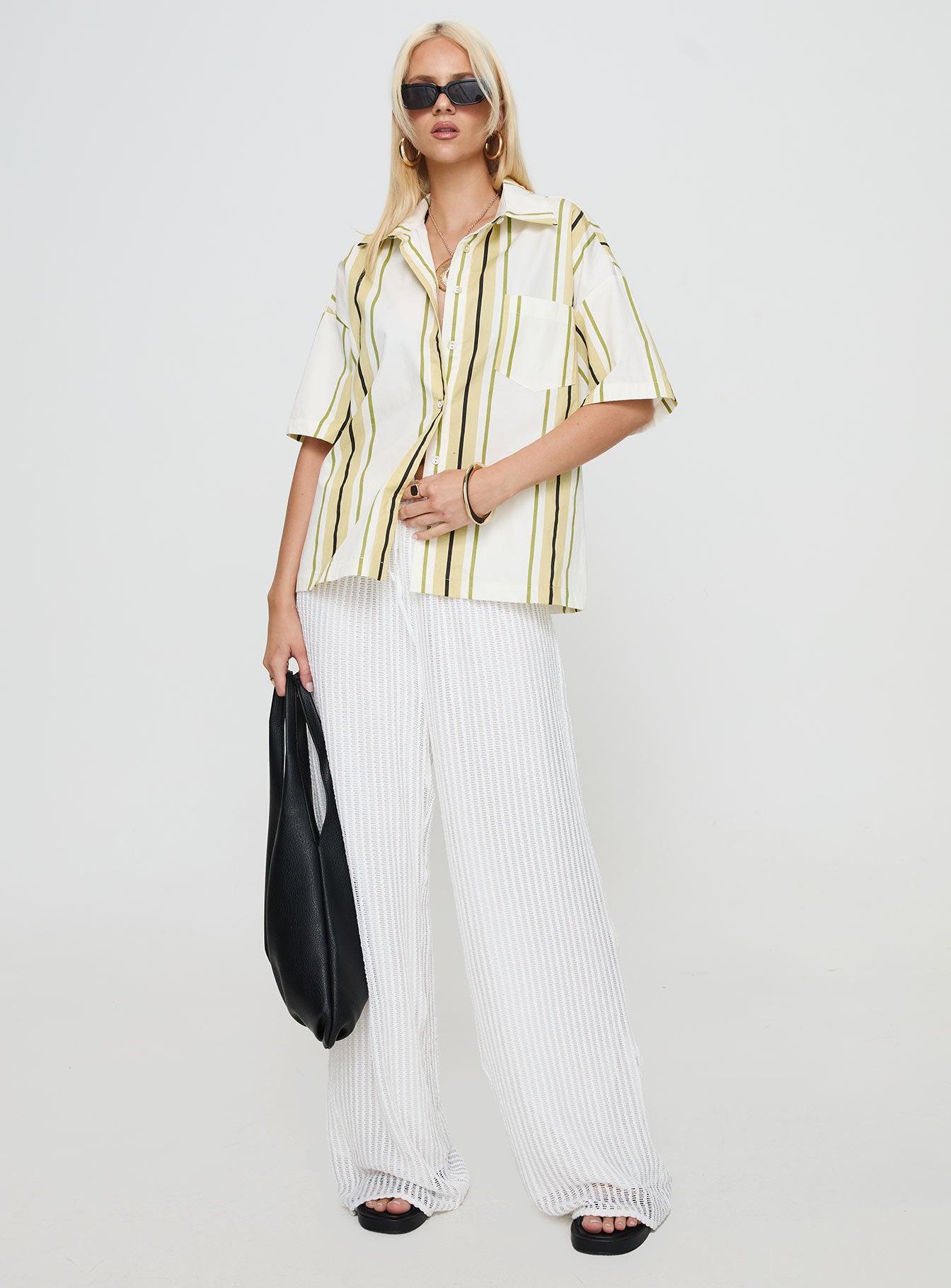 Karyn Top White / Yellow Stripe Product Image