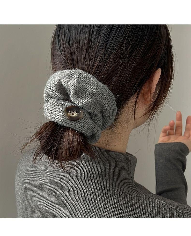 Buttoned Fabric Scrunchie Product Image