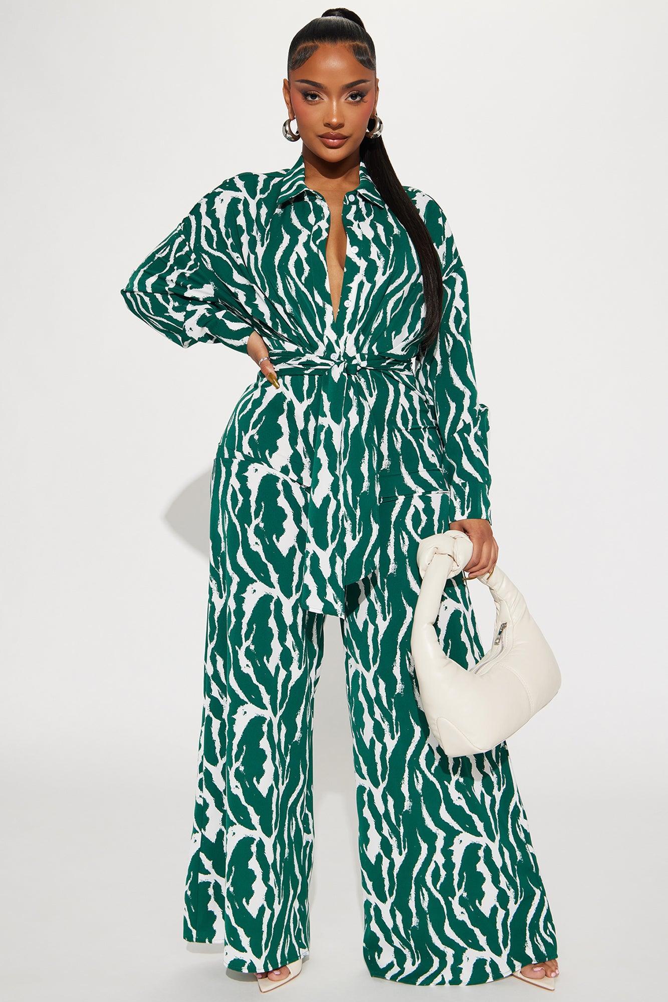 Safari Vibes Jumpsuit - Green/combo Product Image