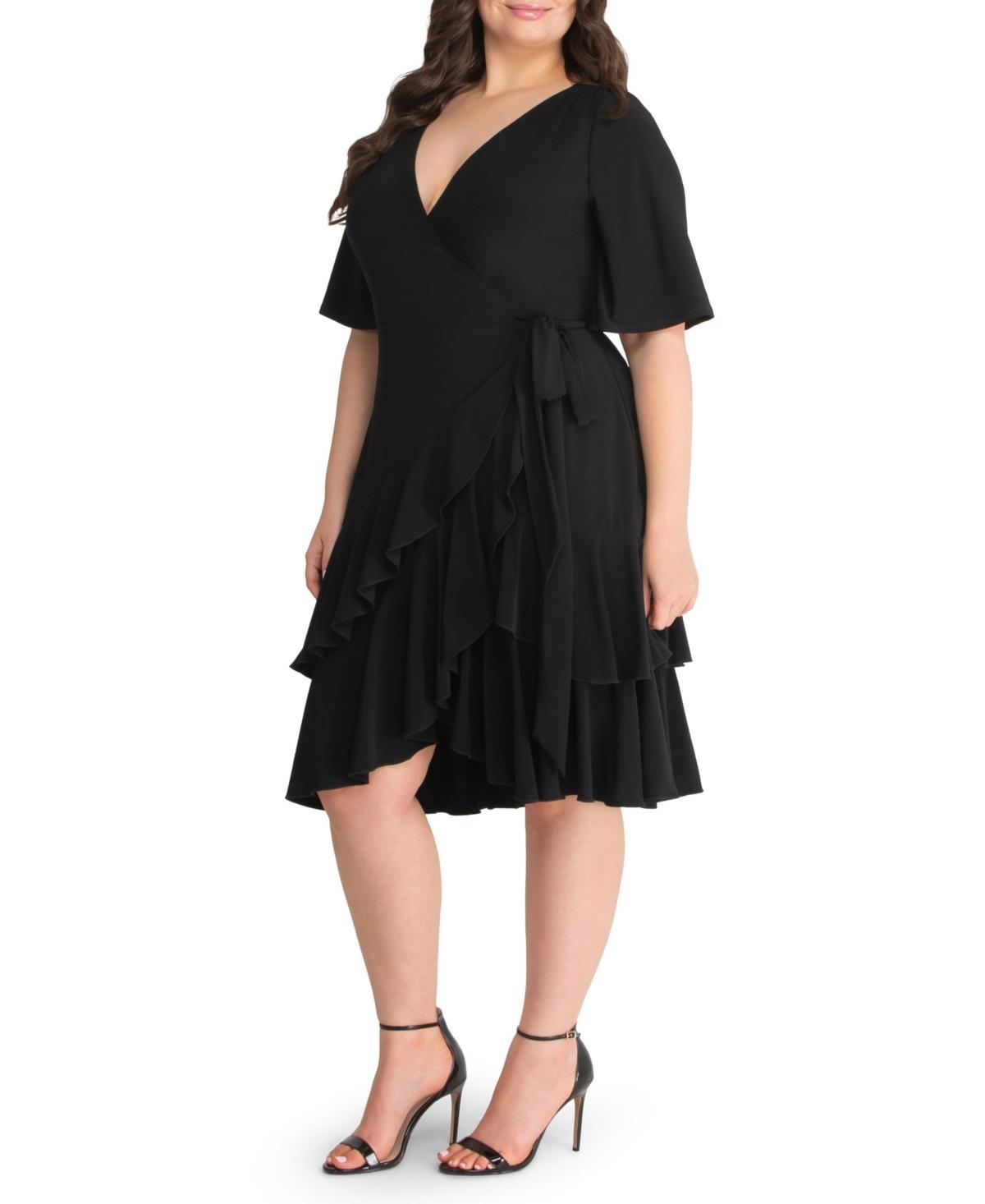 Womens Plus size Miranda Ruffle Wrap Dress Product Image