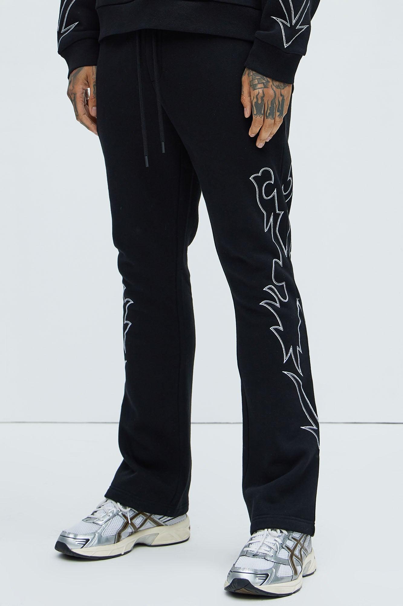 Tyson Western Skinny Flare Sweatpants - Black Product Image