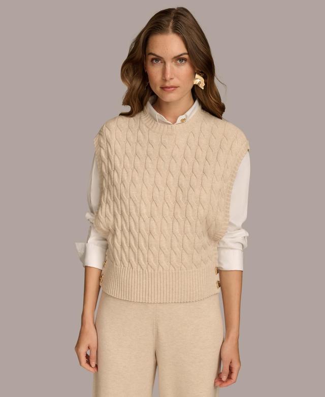 Donna Karan New York Womens Cable-Knit Sweater Vest Product Image