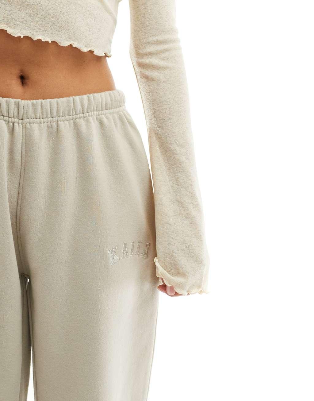 Kaiia Petite cuffed sweatpants in stone Product Image