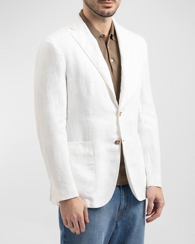 Mens Solid Linen Blazer Product Image