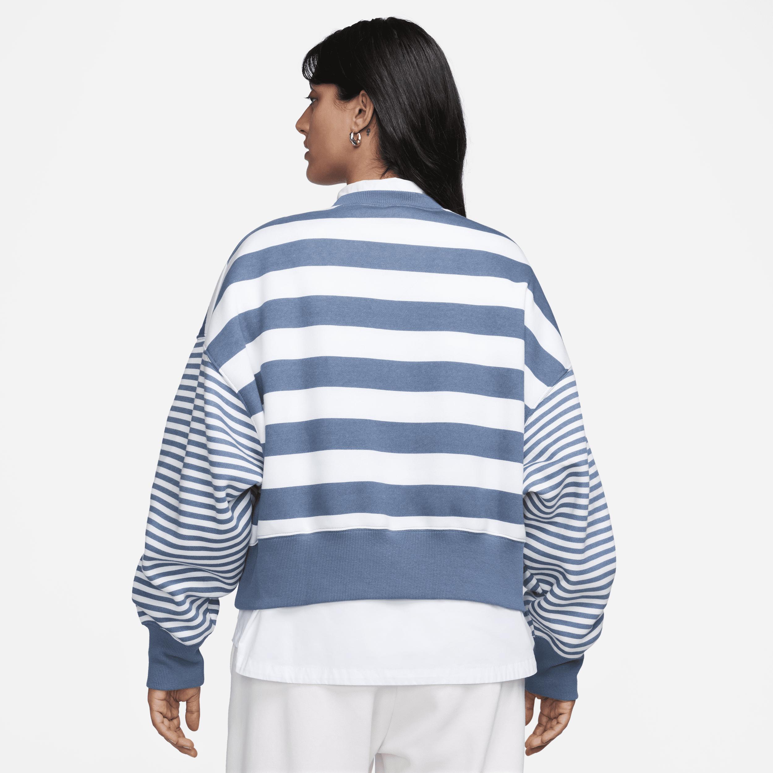 Women's Nike Sportswear Phoenix Fleece Over-Oversized Striped Crew-Neck Sweatshirt Product Image