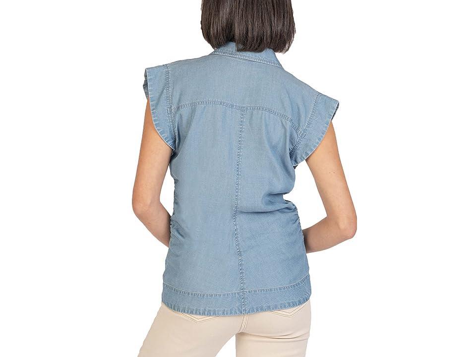 KUT from the Kloth Annabeth Top (Medium Wash) Women's Clothing Product Image