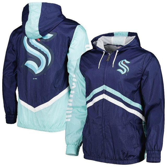 Mens Mitchell & Ness Deep Sea Blue Seattle Kraken Undeniable Full-Zip Windbreaker Krk Blue Product Image