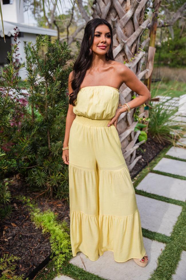 Sunny Side Of Life Yellow Strapless Jumpsuit Product Image