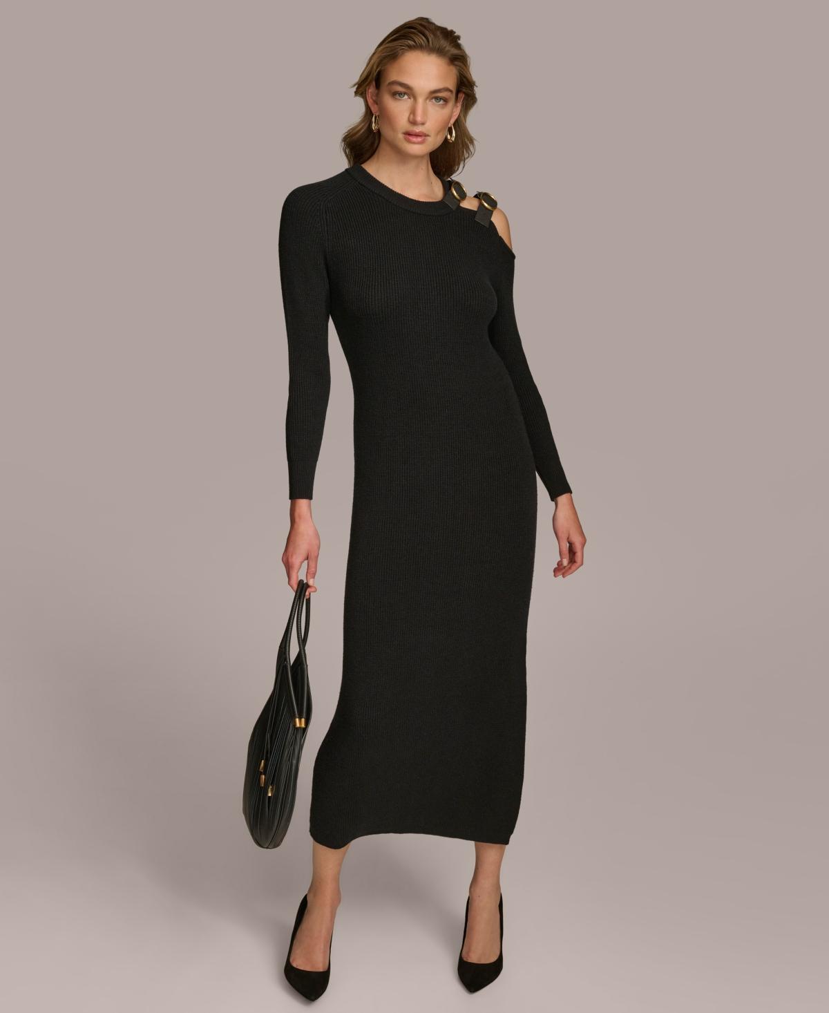 Donna Karan Womens Cut-Out Buckle-Strap Midi Dress product image