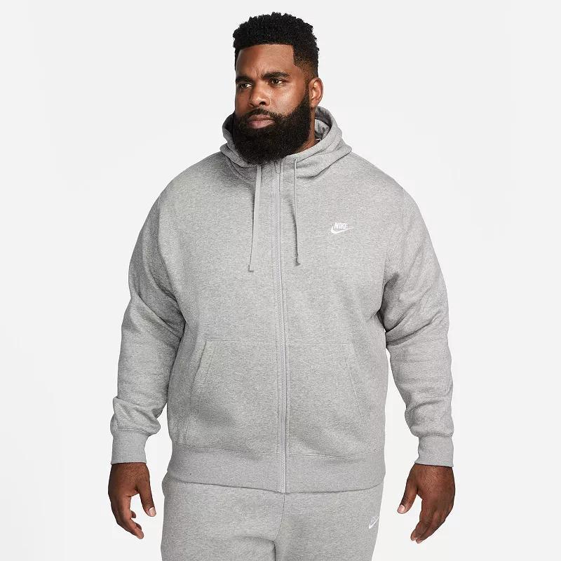 Nike Mens Nike Club Full-Zip Hoodie - Mens White/Midnight Navy Product Image