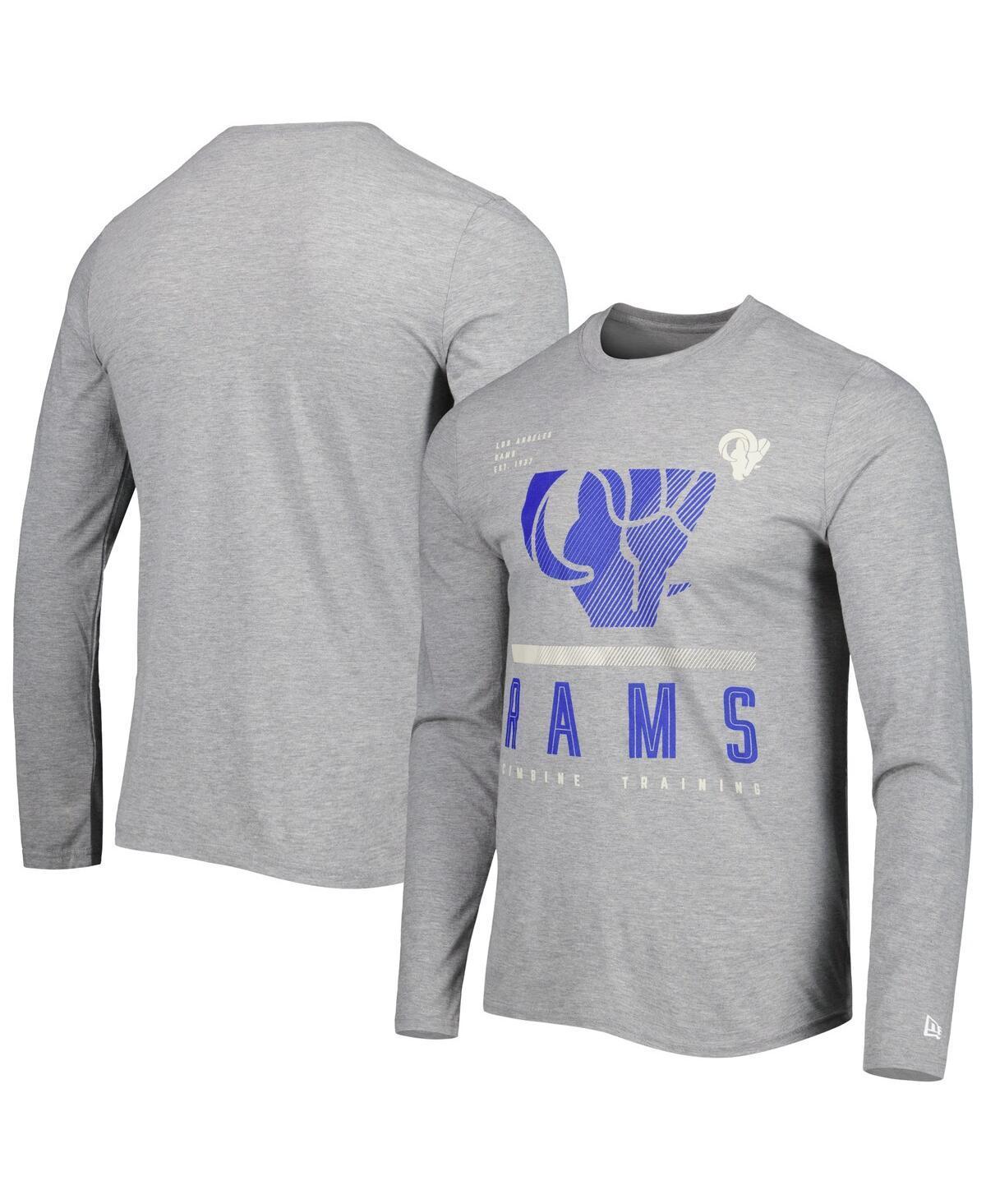 Mens New Era Heathered Gray Los Angeles Rams Combine Authentic Red Zone Long Sleeve T-Shirt Product Image