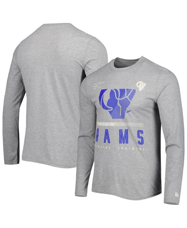 Mens New Era Heathered Gray Los Angeles Rams Combine Authentic Red Zone Long Sleeve T-Shirt Product Image