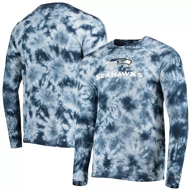 Mens College Navy Seattle Seahawks Tie-Dye Long Sleeve T-shirt Product Image