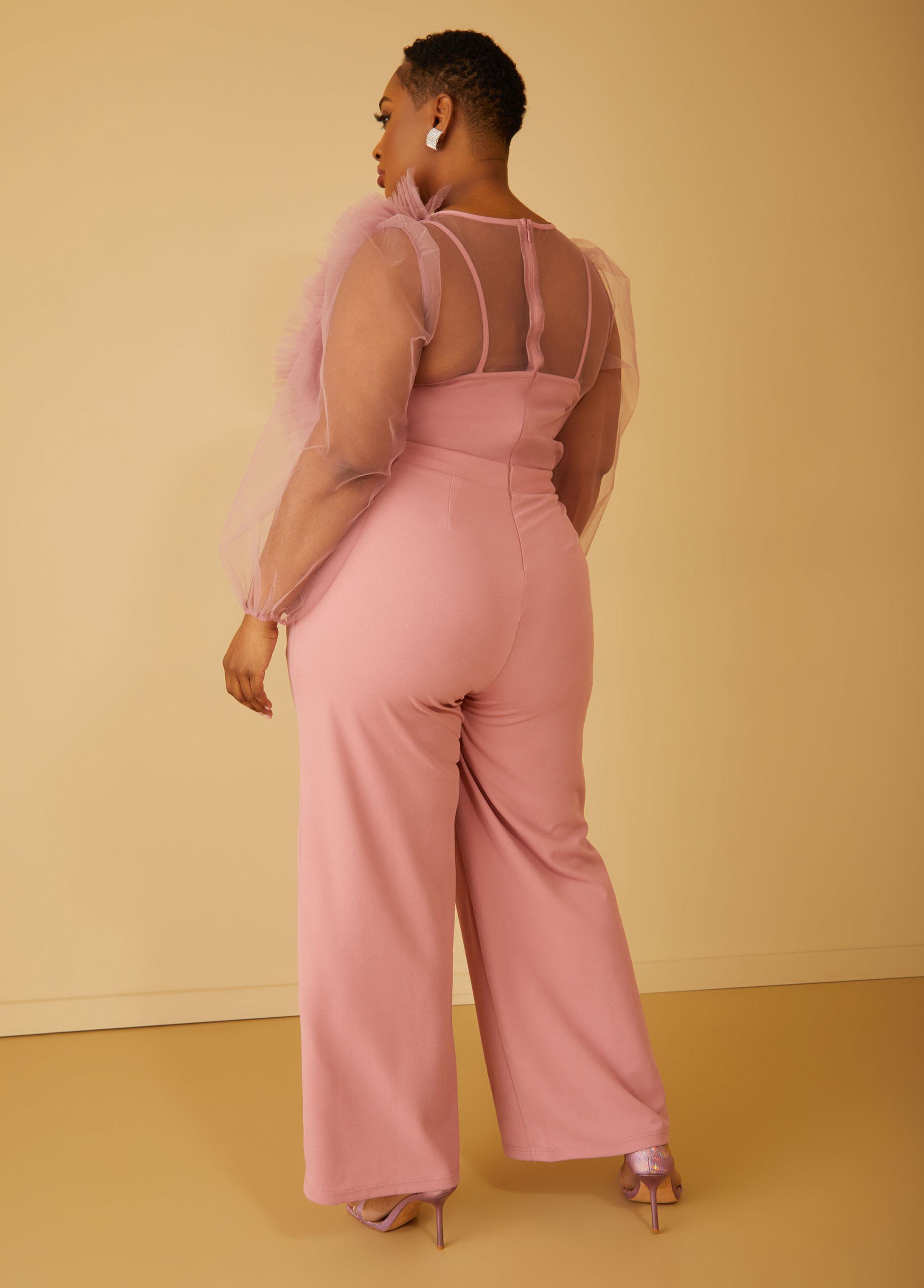 Ruffled Tulle And Crepe Jumpsuit Product Image