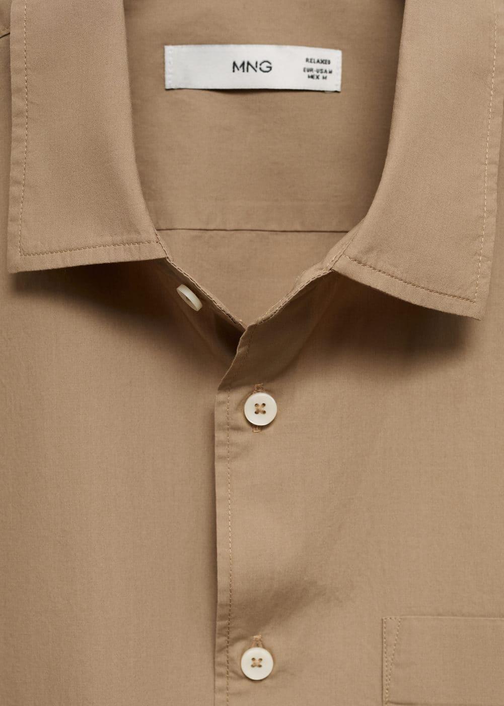 MANGO MAN - Tencel™ cotton shirt with pocket medium brownMen Product Image