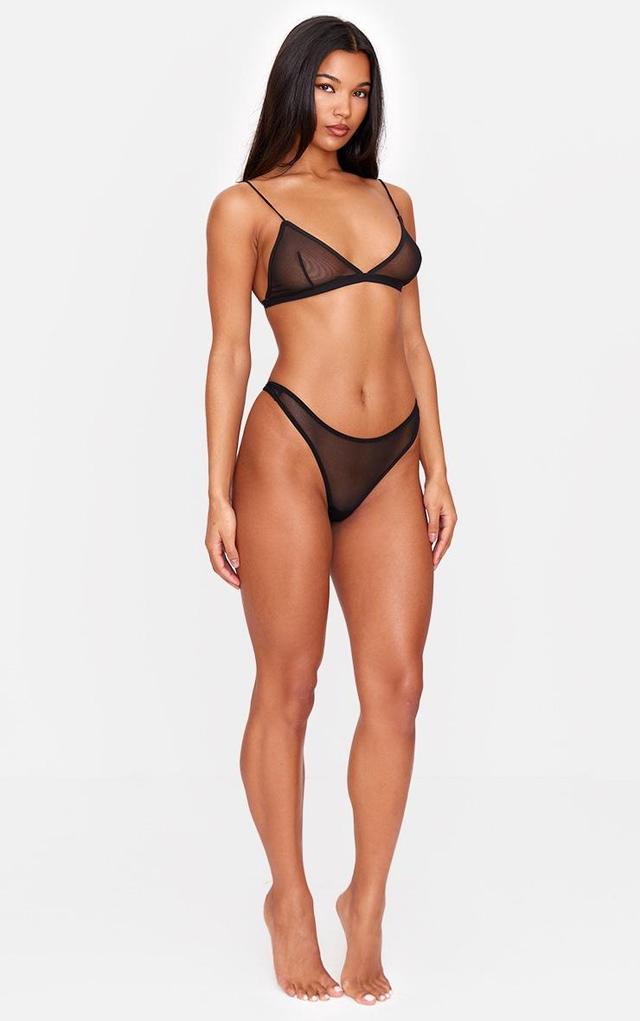 Black Mesh Basic Thong Product Image