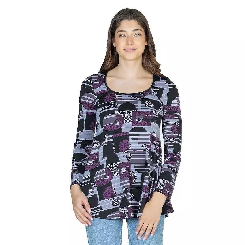 Womens 24Seven Comfort Apparel Printed Tunic Top Product Image