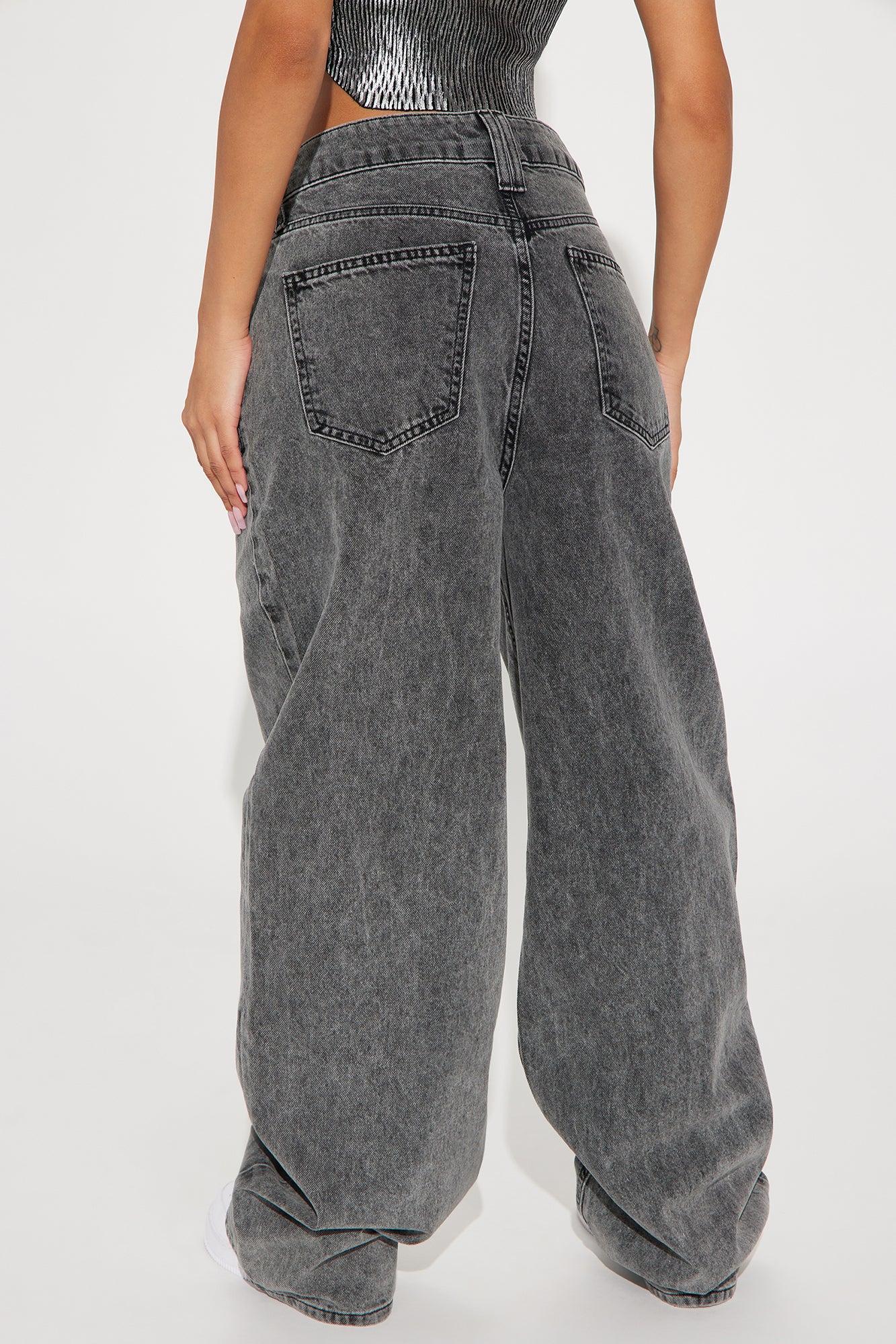 True To You Wide Leg Jeans - Grey Product Image