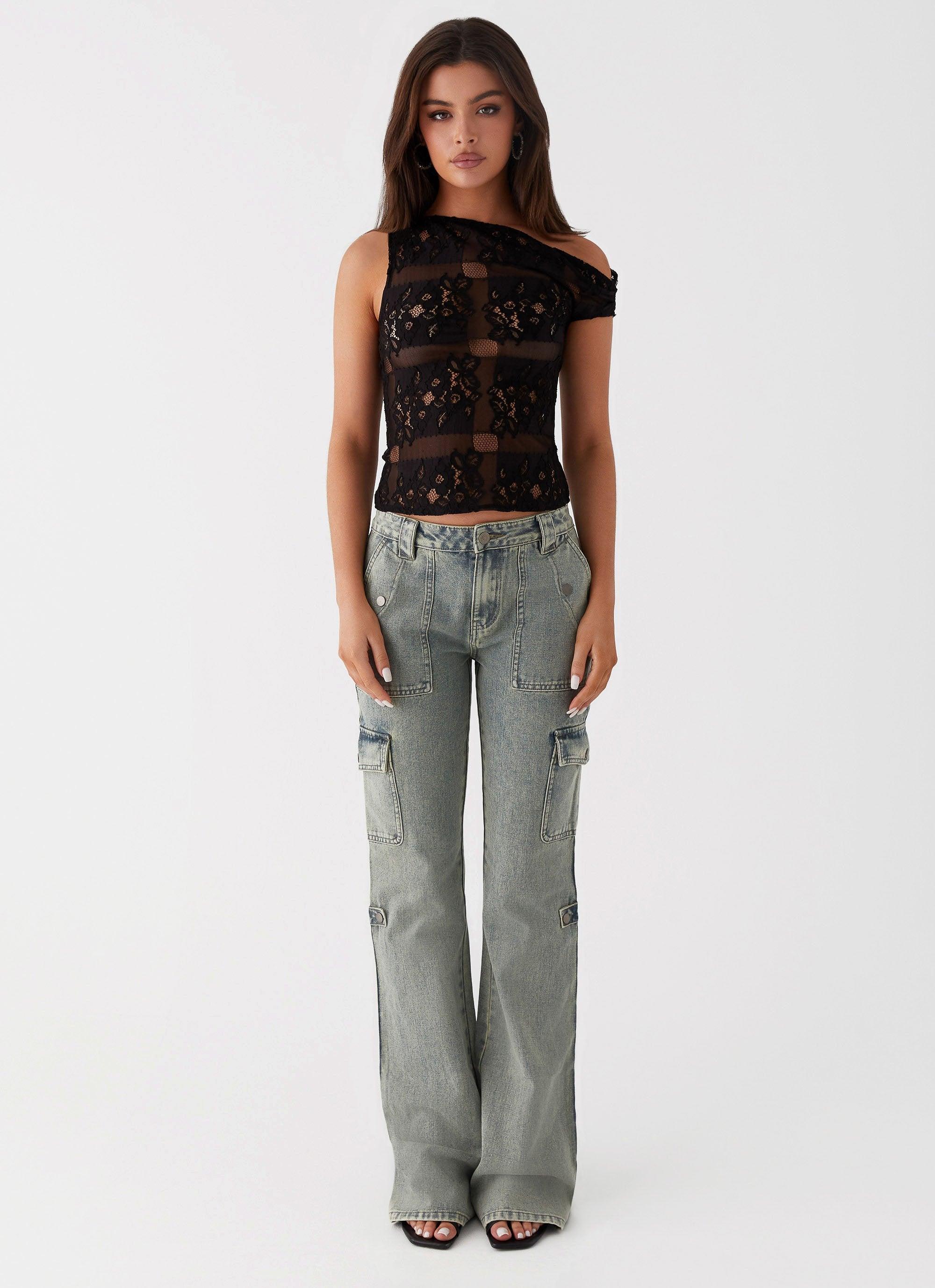 Zephee Flare Jeans - Washed Denim Product Image