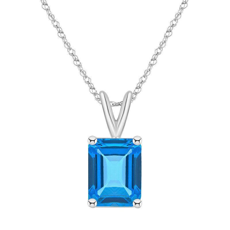 Belk & Co 14K Gold 10X8 Emerald Cut Blue Topaz Pendant Product Image