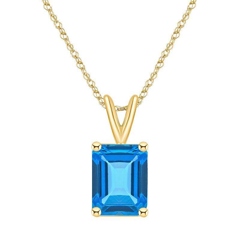 Celebration Gems 14k White Gold Gemstone Pendant Necklace, Womens Blue Topaz Product Image