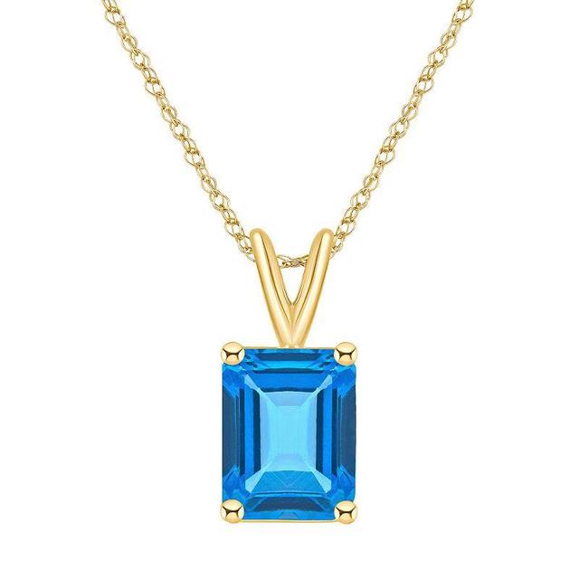 Celebration Gems 14k White Gold Gemstone Pendant Necklace, Womens Blue Topaz Product Image