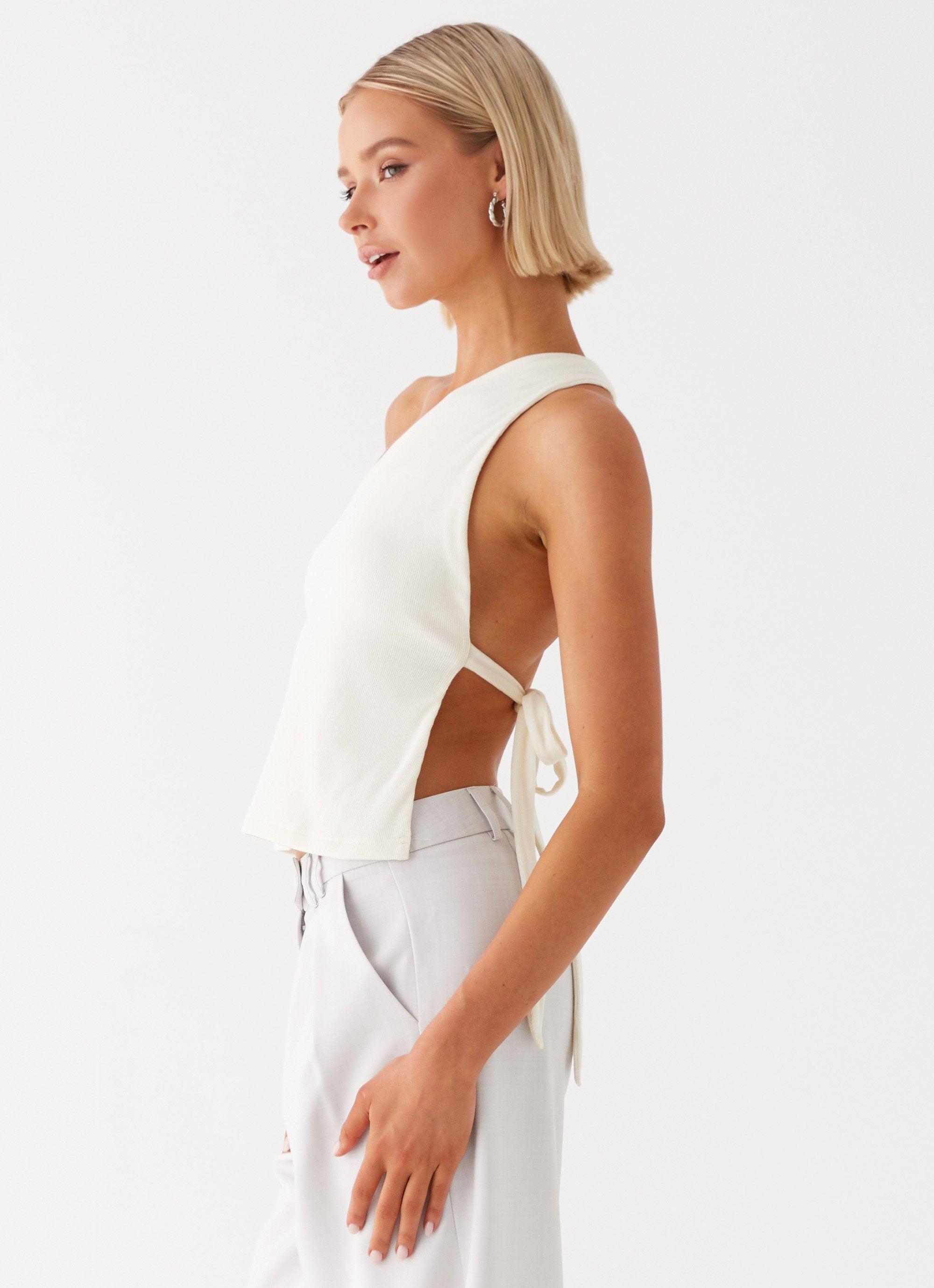 Safiya One Shoulder Top - White Product Image