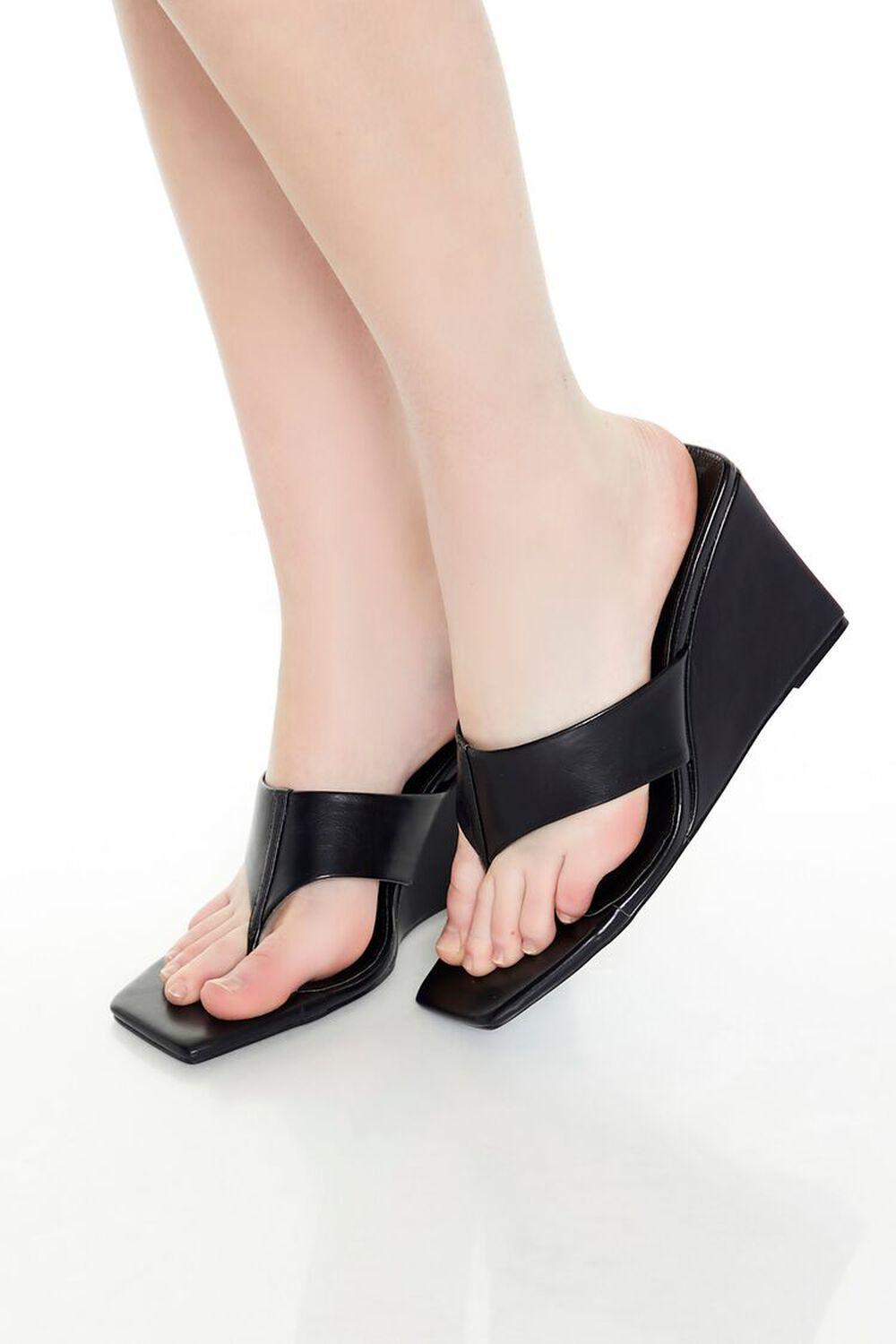 Faux Leather Thong Wedges | Forever 21 Product Image